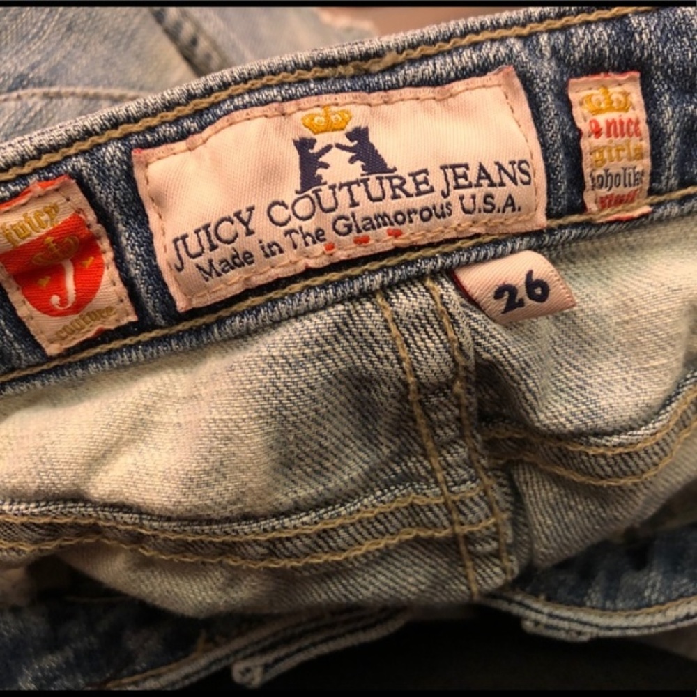SOLD - Juicy Couture Mini Fringed Distressed Jean - Picture 3 of 3